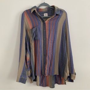BDG Oversized Colorful Striped Button Down